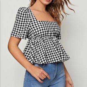 Square Neck Peplum Top